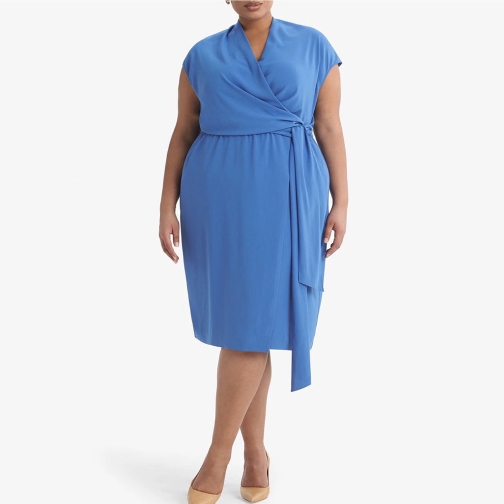 Mm Lafleur The Hailey Dress Soft Wave Size +1 New Nwt Cerulean Blue Career